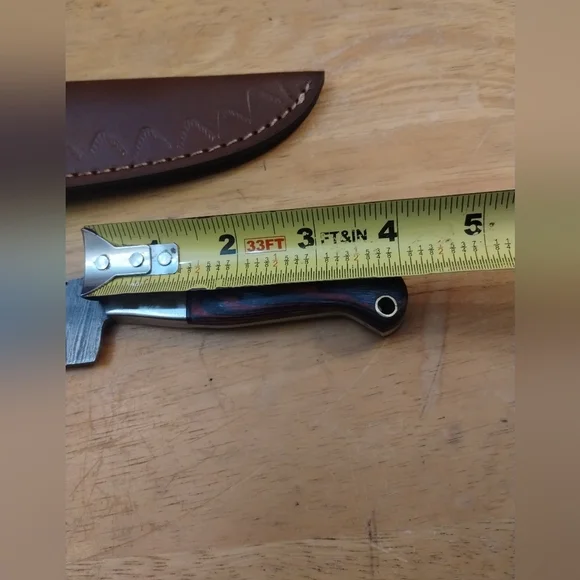 New Men's Handmade Damascus Steel Knife w/ Sheath | Hunting Camping Fixed Blade - Picture 10 of 11